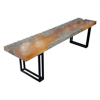bench-wooden-timber-steel