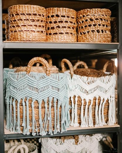 baskets with macrame
