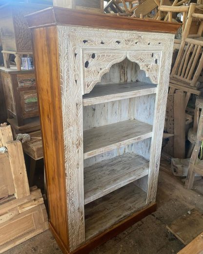 whitewash book rack cabinet