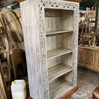 whitewash book rack cabinet