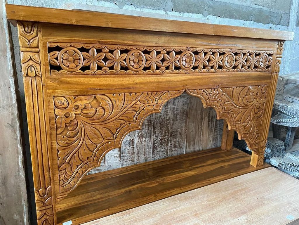 console table natural wood carving