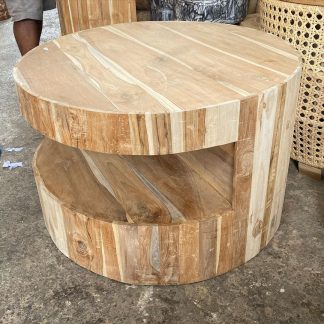 natural round coffee table